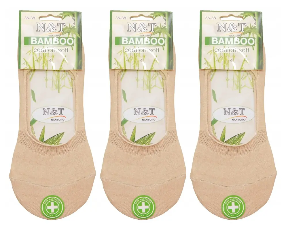 3x dámské ponožky Bamboo Feet Beige