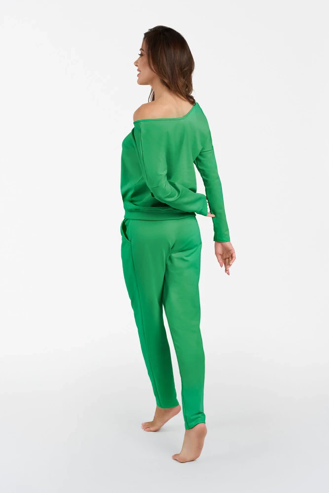 Dámská tepláková souprava Karina s dlouhým rukávem. dlouhé zelené mátové kalhoty