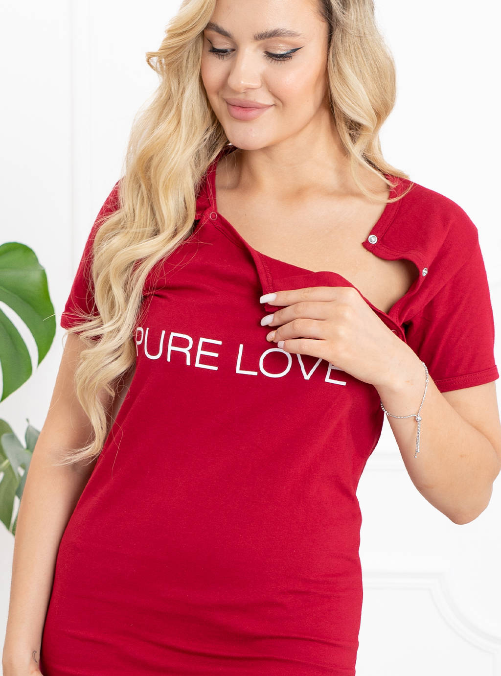Těhotenská košilka PURE LOVE - bordó