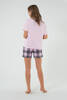  Dámské pyžamo Kayo s krátkým rukávem. krátké kalhoty růžové/potisk