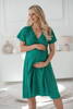  Milk Shake zelené těhotenské a kojící šaty s puntíky, krátký rukáv