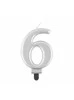 Svíčka B&C číslo "6" - Stříbrná metalíza