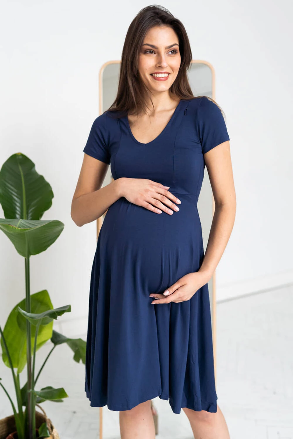 Těhotenské a kojící šaty Mommy Chic, tmavě modrá