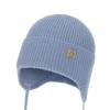 Chlapecká zimní, podzimní, jarní čepice, modrá, 100% merino vlněná, zavazovací, Bakadi