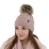Dámská zimní čepice růžová s bambulí Katty