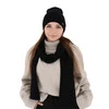 Dámský jarní/zimní set: čepice a šála černý 100% extra fine merino vlna Melpomena