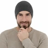 Pánská zimní čepice šedá 100% extra fine merino vlněná Thorin