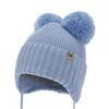 Chlapecká zimní čepice, modrá, 100% merino vlněná, podšitá vlněným fleecem, Kovu