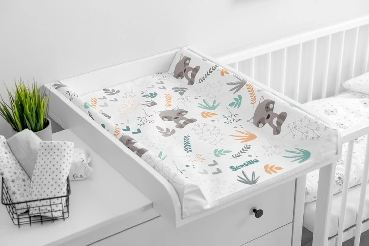 SENSILLO Měkký přebalovací pult Forest - Raccoon platinum