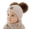Chlapecká čepice a nákrčník, zimní set, modrý, 100% merino vlna, podšitý vlněným polarem, Ronik