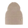 Dámská jarní/zimní čepice béžová 100% extra fine merino vlněná Sophie