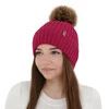 Dámská zimní čepice, amarantová, s merino vlnou, Zamira