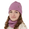 Komplet zimní dívčí: čepice a tunel, bílý, 100% merino vlna, Patricia