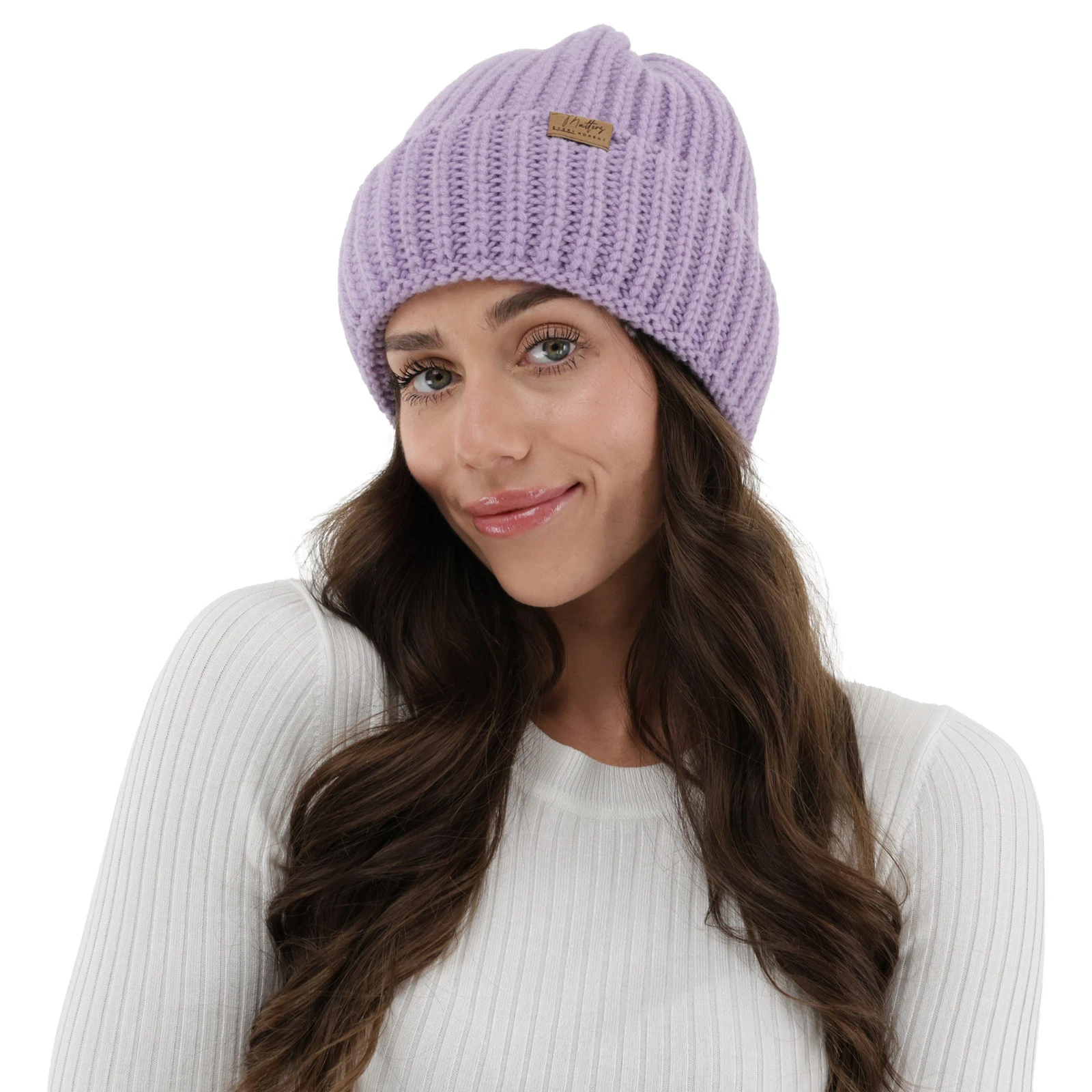 Dámská zimní čepice, fialová, 100% merino vlněná, Lano