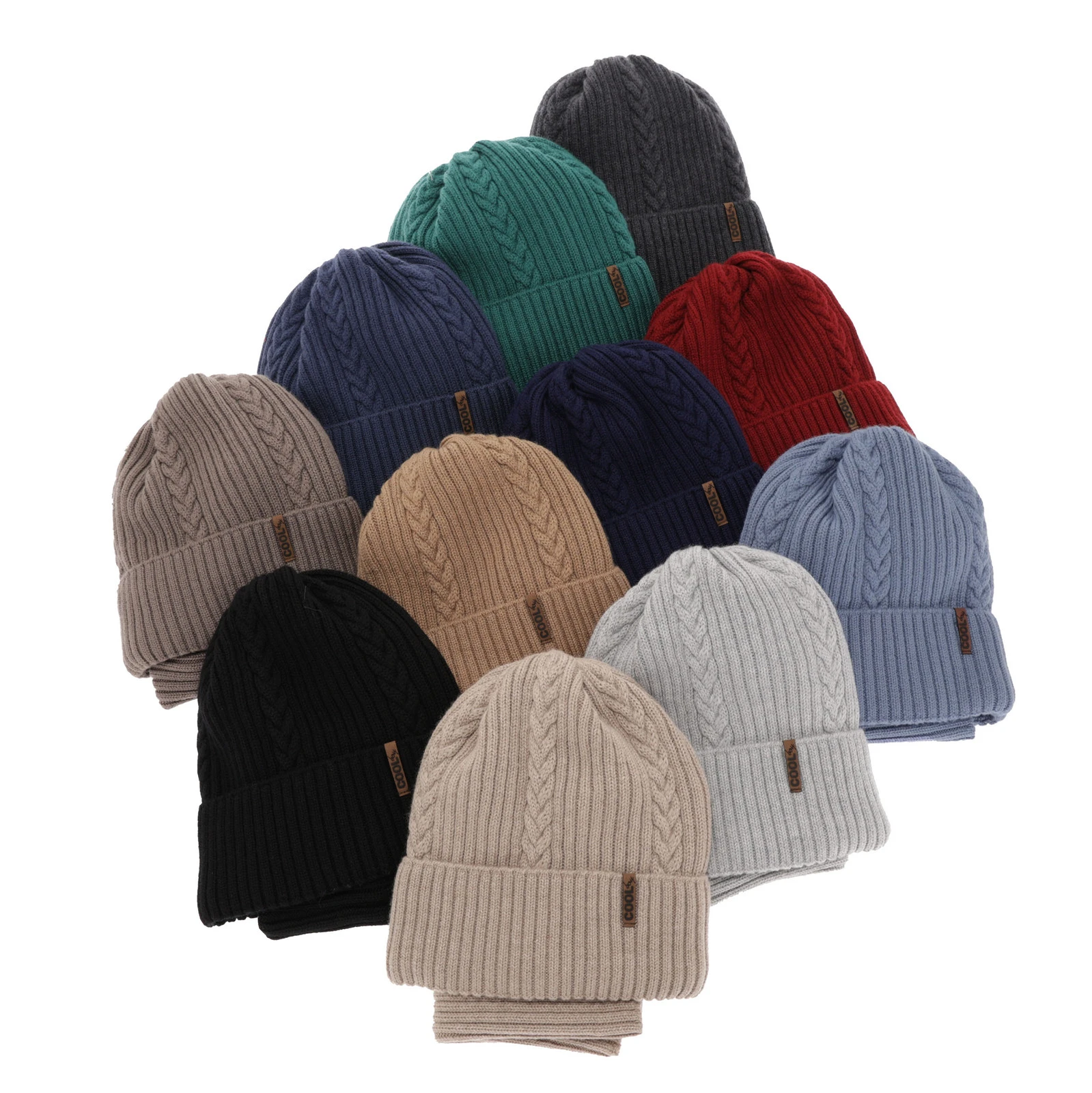 Komplet zimný chlapčenský: čiapka a šál béžový 100% extrafine merino vlna Wilson