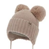 Chlapecká zimní čepice, béžová, 100% merino vlněná, podšitá vlněným polarem, Kovu