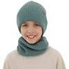 Komplet zimní chlapecký: čepice a tunel, 100% merino vlněný, modrý, Serimo