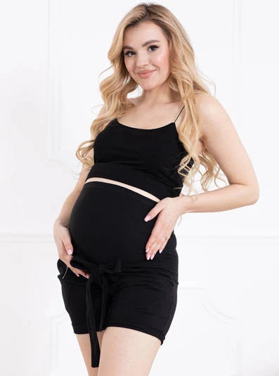 Těhotenské krátké šortky - černé