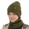 Komplet podzimní/jarní chlapecký: čepice a tunel modrý 100% extrafine merino vlna Lemas