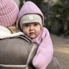 Dievčenská zimná čiapka camel 100% extra jemná merino vlnená s podšívkou z vlnené Havana