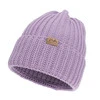 Dámská zimní čepice, fialová, 100% merino vlněná, Lano