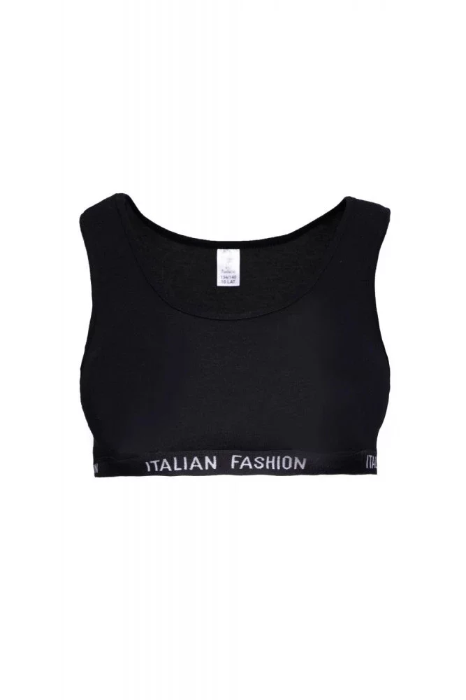 Dívčí podprsenka Nikola se širokými ramínky, černá