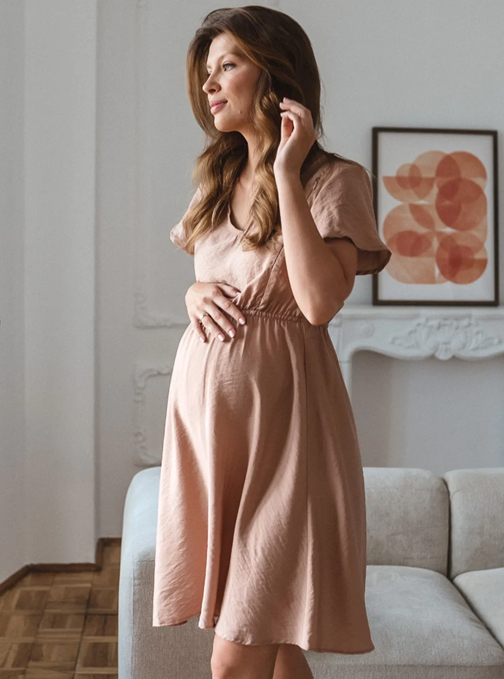 Lovely Dress těhotenské a kojící šaty, korálové, krátké rukávy