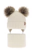 Komplet zimný chlapčenský: čiapka a tunel krémový 100% extra jemná merino vlna Konor