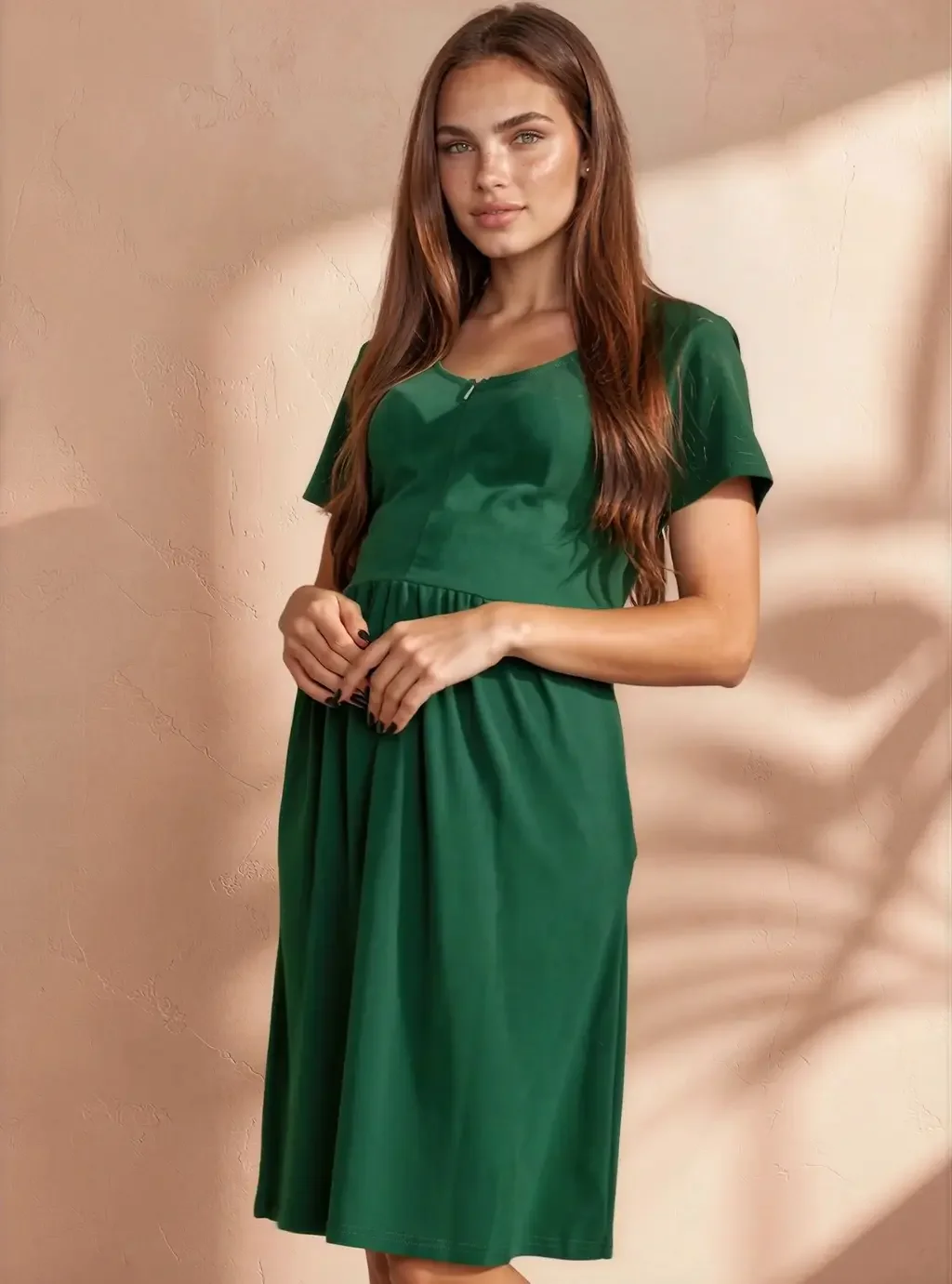 Těhotenská košile Laura -Lahvově zelená