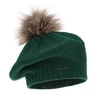 Dámský zimní baret zelený merino vlnená Bonnie