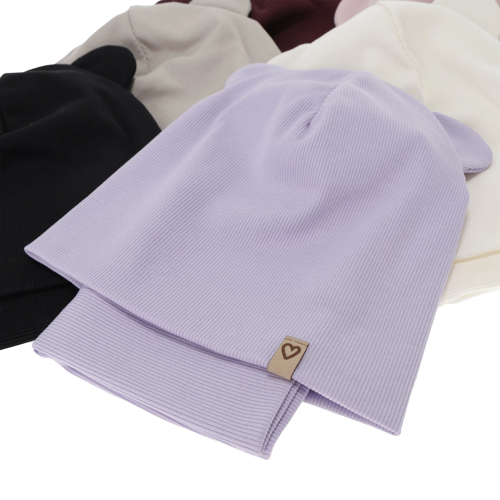 Komplet podzimní, jarní dívčí: čepice a tunel, bavlněný, tmavě hnědý, Luminia