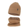 Komplet zimný chlapčenský: čiapka a šál camel merino vlna Gecko