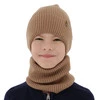 Komplet podzimní/jarní chlapecký: čepice a tunel camel 100% extrafine merino vlna Lemas