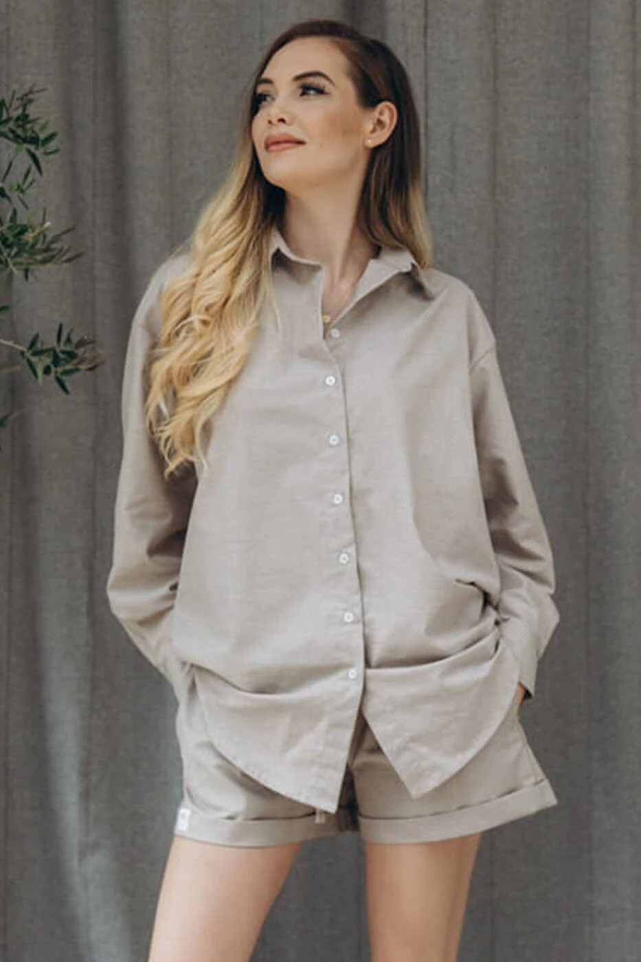 Těhotenské kraťasy OXFORD, béžové