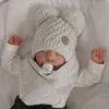 Komplet zimní chlapecký: čepice a šála modrý se dvěma bambulemi Alonso