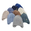Chlapecká zimní, podzimní, jarní čepice, 100% merino vlněná, zavazovací, tmavě modrá, Bakadi