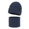 Čepice a tunel pro chlapce, zimní komplet, 100% merino vlněná, s podšitím z merino vlny, modrý Harbin