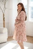 Lovely Dress Midi těhotenské a kojící šaty, 3/4 rukávy, ecru vzory