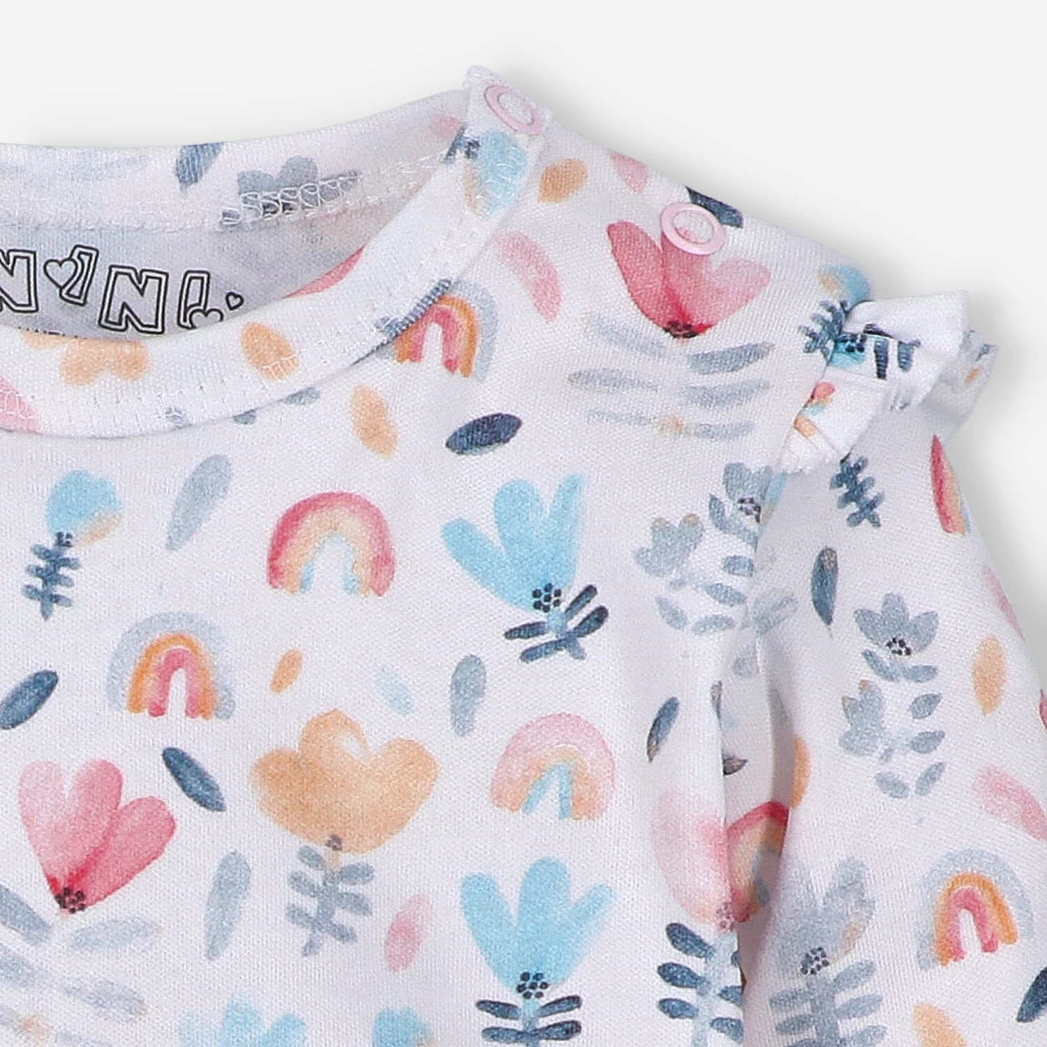 Body niemowlęce Tęczowy ogród z bawełny organicznej dla dziewczynki