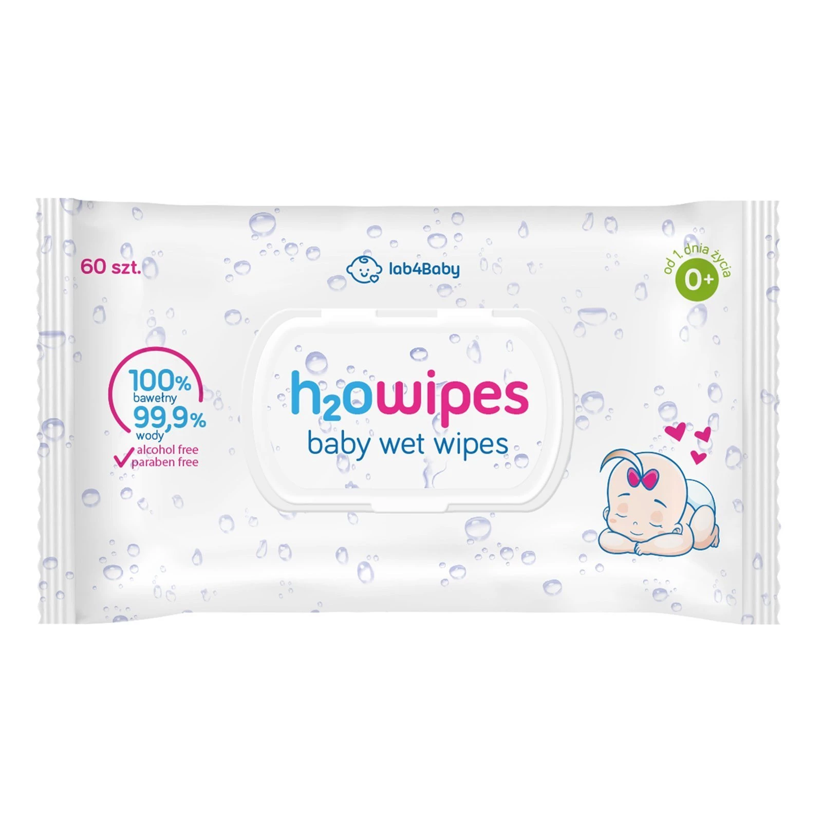 H2o Wipes Vodou nasycené ubrousky s klipem x6ks