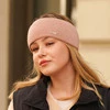 Dámska zimná čelenka šedá merino vlnená Katrina