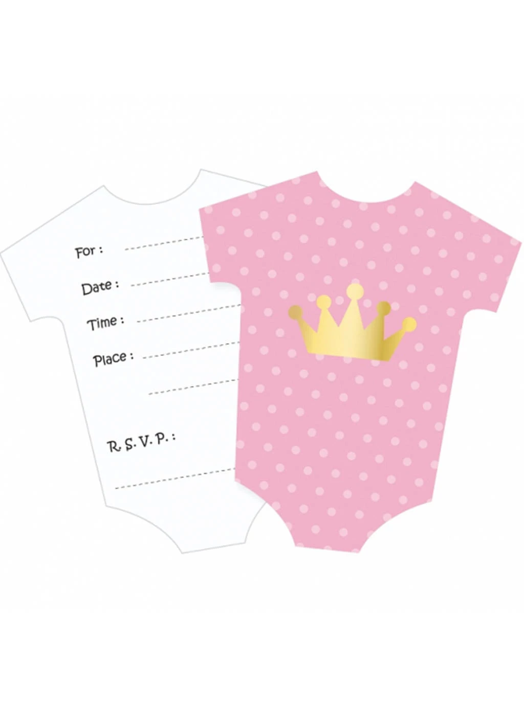 Růžové pozvánky pro holčičky - 6 ks