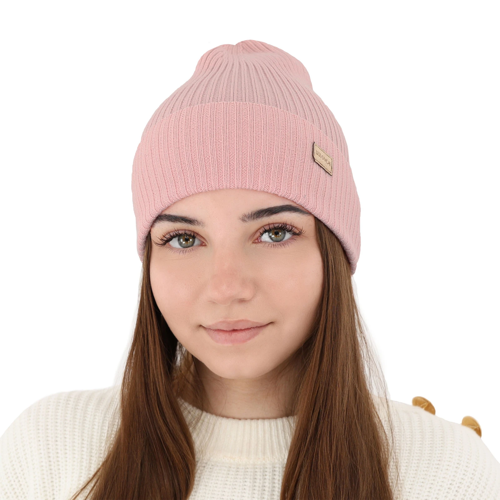 Dámská jarní/zimní čepice béžová 100% extra fine merino vlněná Sophie