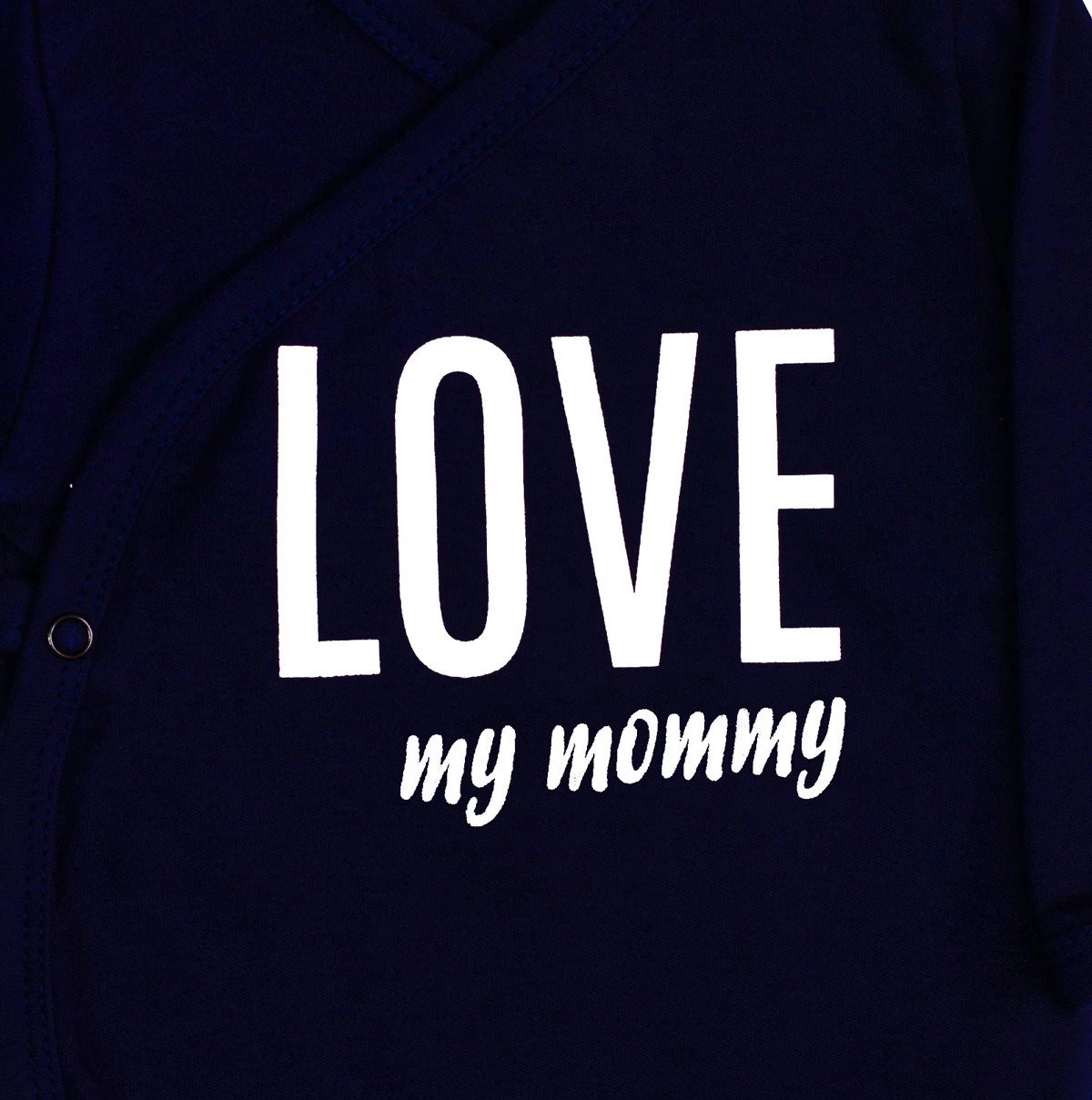 Psací kojenecké body LOVE MY MOMMY - tmavě modrá