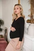  Mléčná košile černá těhotenská a kojící halenka s výstřihem do V