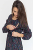 Lovely Dress těhotenské a kojící šaty, tmavě modrá, s potiskem, dlouhý rukáv