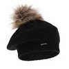 Dámský zimní baret černý merino vlnená Bonnie