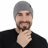 Pánská zimní čepice šedá 100% extra fine merino vlněná Thorin