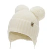 Chlapecká zimní čepice, krémová, 100% merino vlněná, podšitá vlněným fleece, Kovu