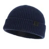 Pánská zimní čepice, tmavě modrá, 100% merino vlněná, bezešvá, Smoky
